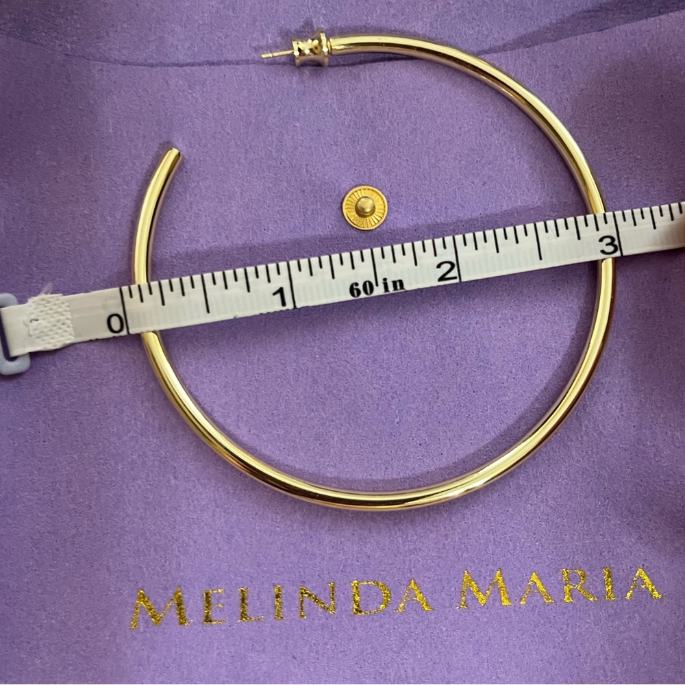 Melinda Maria 3inch Gold Hoop Earrings